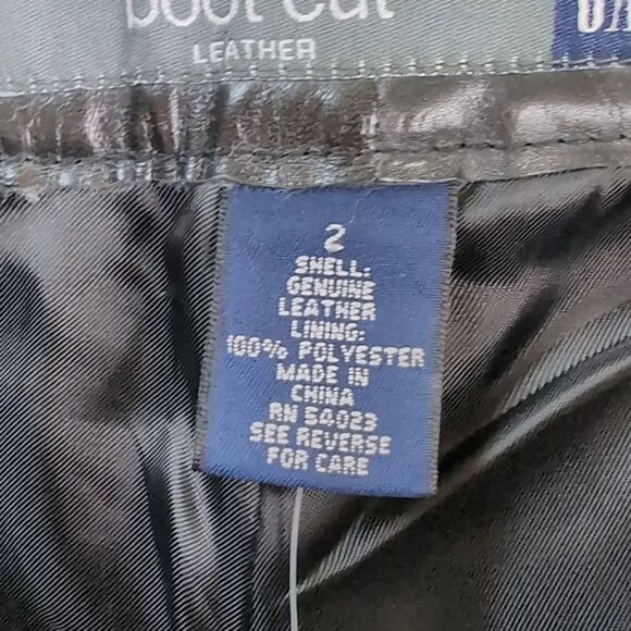 Vintage Gap Y2K Genuine Black Leather Boot Cut Pants size 2 NEW WITH TAGS - Picture 9 of 12